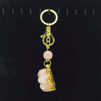 Rose Quartz Lucky Crystal Cat's Claw Key-chain A @ Love Paradise Series