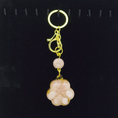 Rose Quartz Lucky Crystal Cat's Claw Key-chain A @ Love Paradise Series