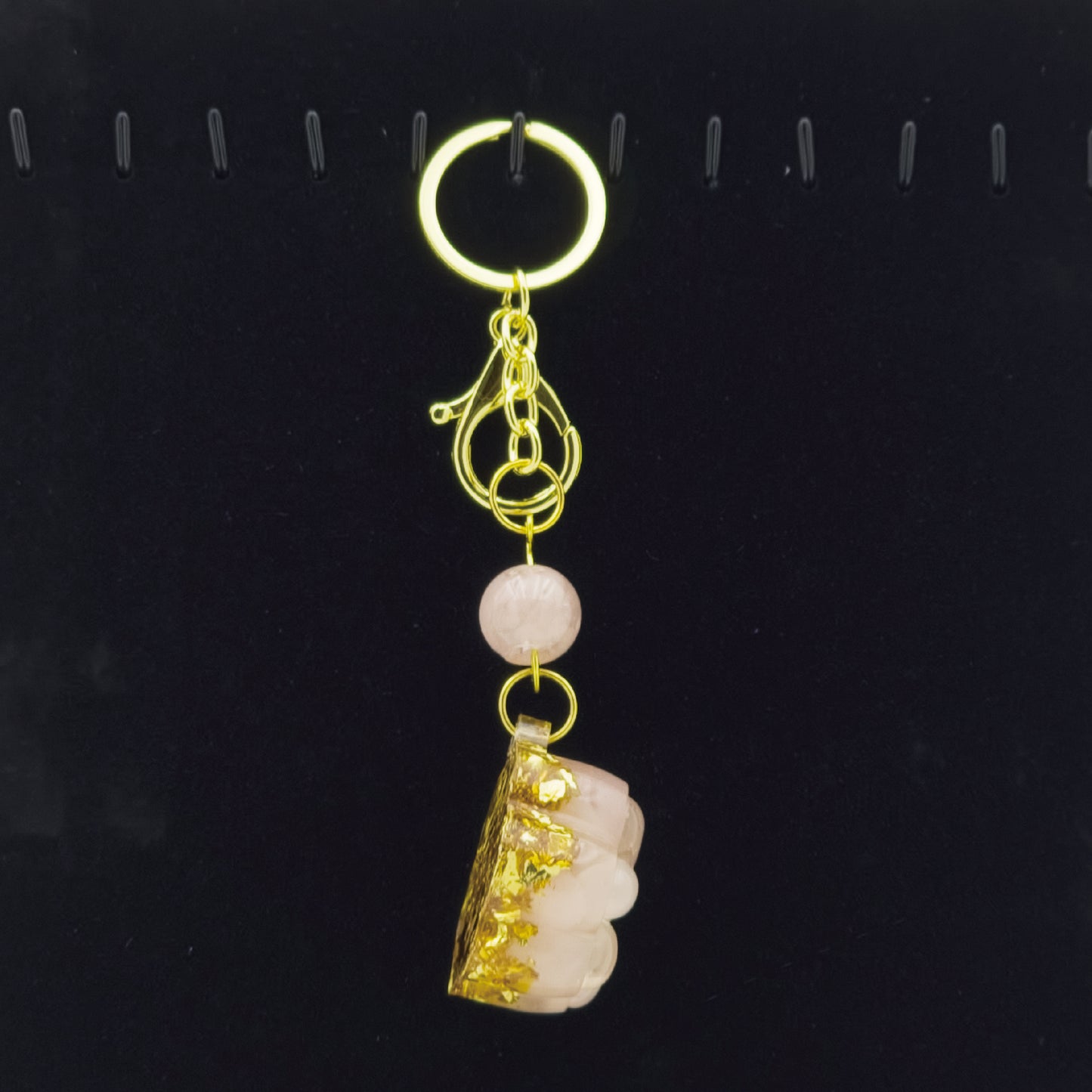 Rose Quartz Lucky Crystal Cat's Claw Key-chain A @ Love Paradise Series