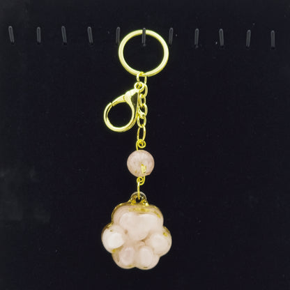 Rose Quartz Lucky Crystal Cat's Claw Key-chain B @ Love Paradise Series