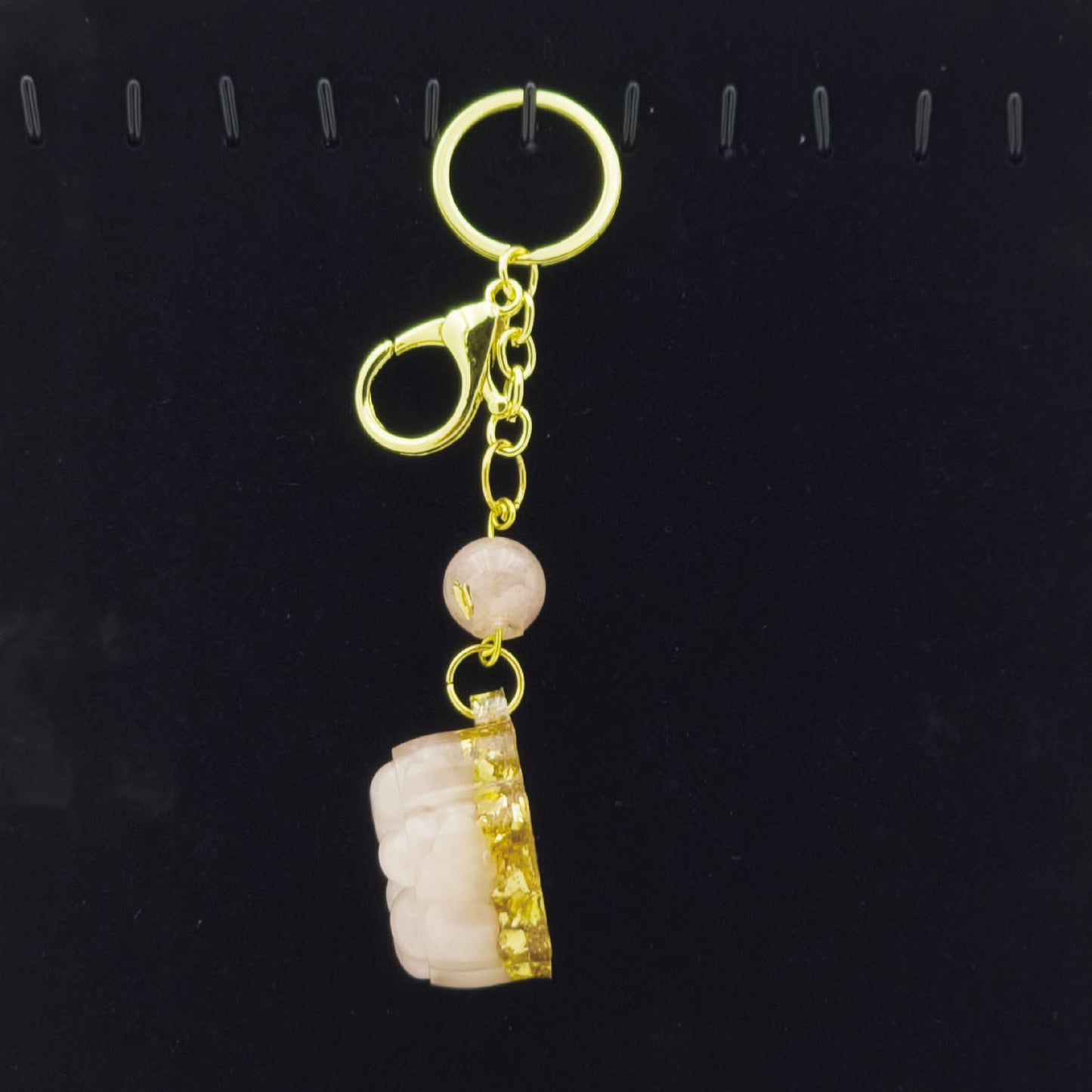 Rose Quartz Lucky Crystal Cat's Claw Key-chain B @ Love Paradise Series