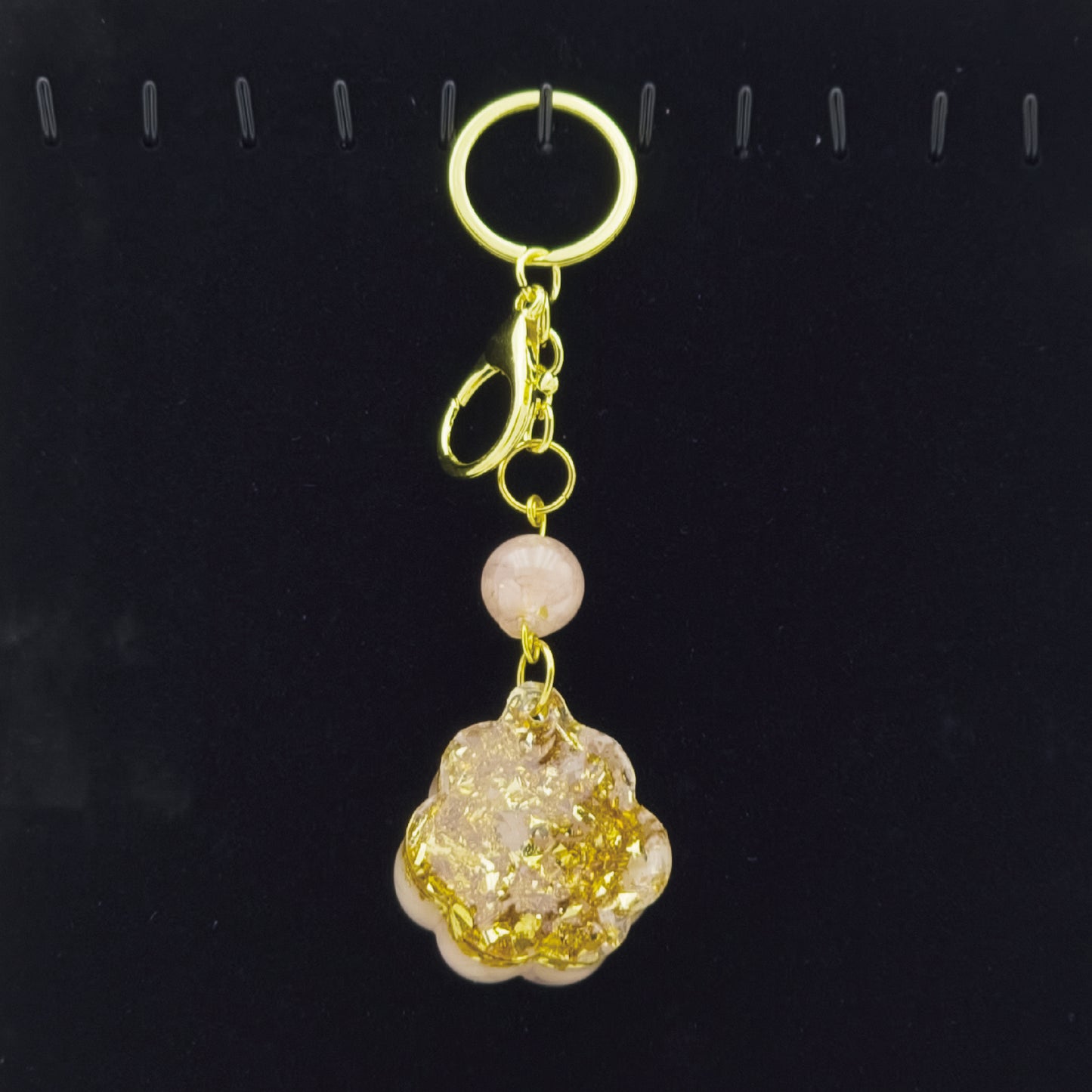 Rose Quartz Lucky Crystal Cat's Claw Key-chain B @ Love Paradise Series