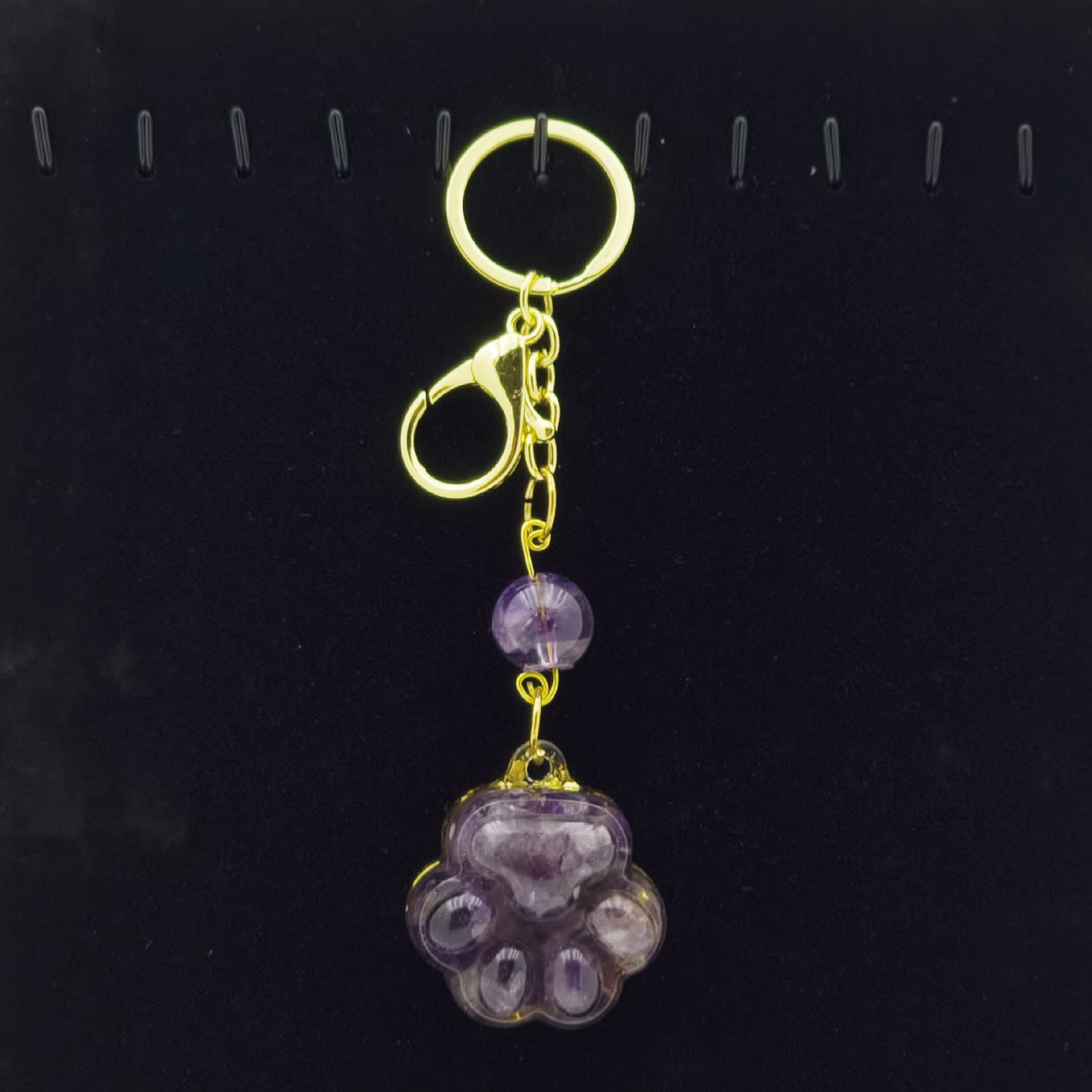 Amethyst Lucky Crystal Cat's Claw Key-chain @ Love Paradise Series
