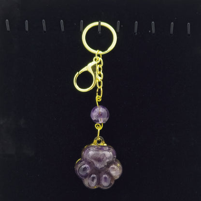 Amethyst Lucky Crystal Cat's Claw Key-chain @ Love Paradise Series