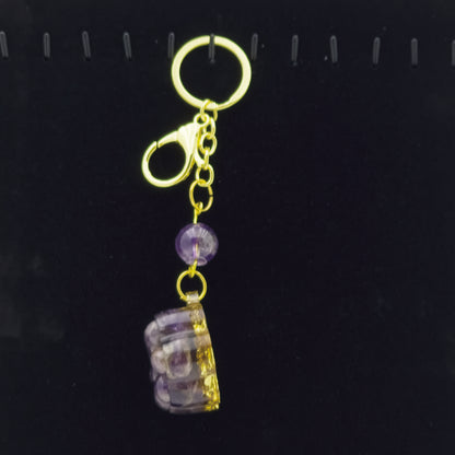 Amethyst Lucky Crystal Cat's Claw Key-chain @ Love Paradise Series