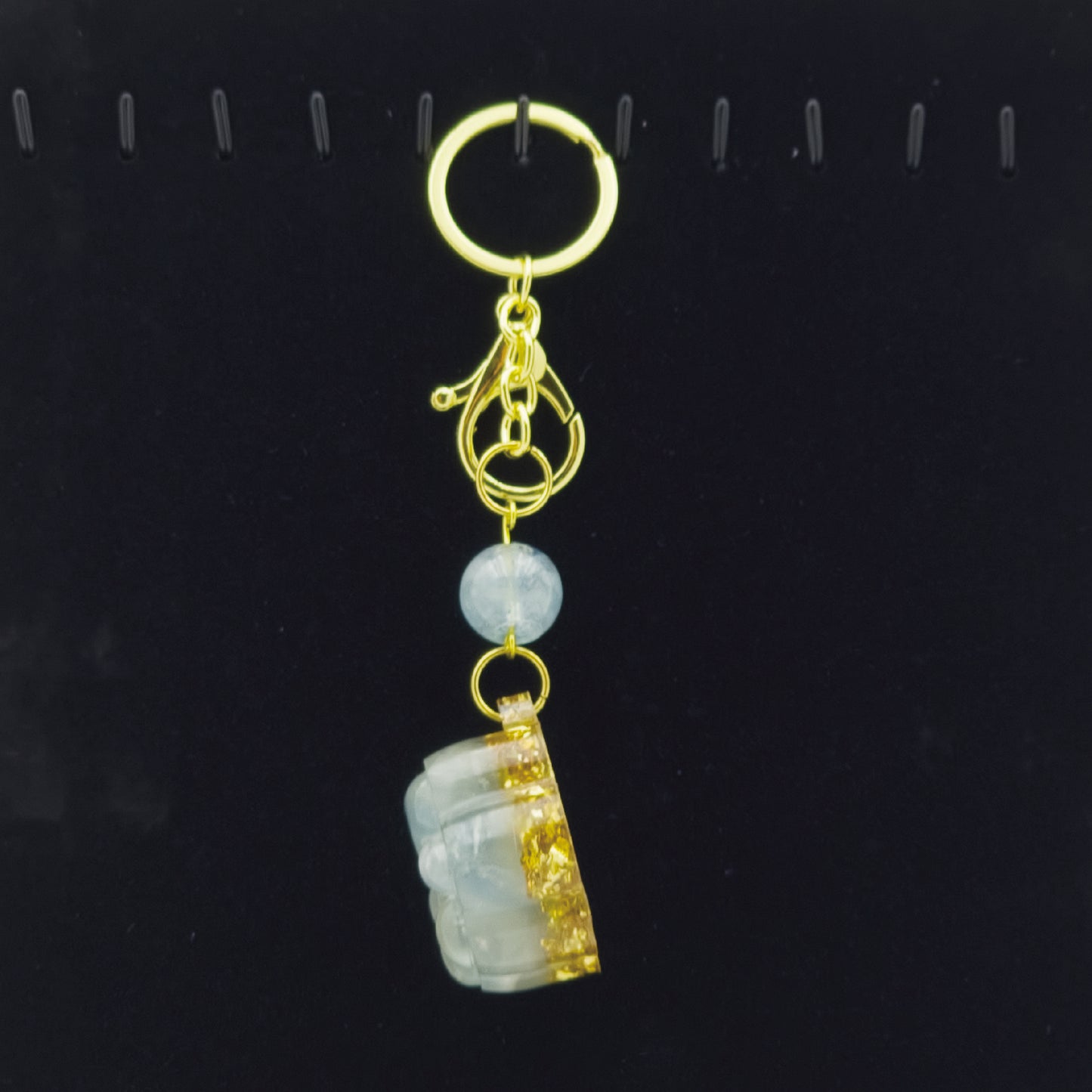 Aquamarine Lucky Crystal Cat's Claw Key-chain @ Love Paradise Series