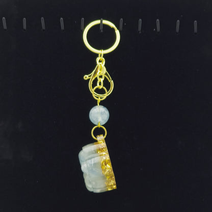 Aquamarine Lucky Crystal Cat's Claw Key-chain @ Love Paradise Series