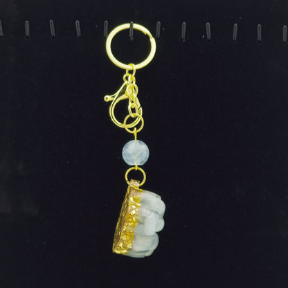 Aquamarine Lucky Crystal Cat's Claw Key-chain @ Love Paradise Series
