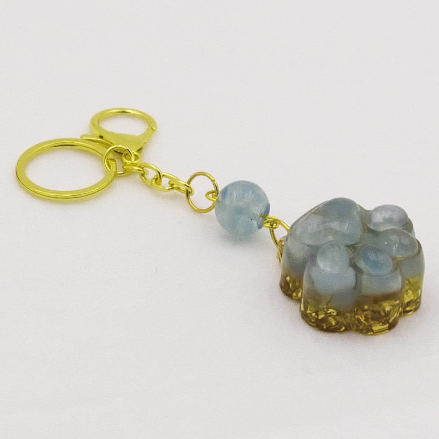 Aquamarine Lucky Crystal Cat's Claw Key-chain @ Love Paradise Series