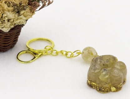 Golden Rutilated Quartz Cat's Claw Key-chain @ Love Paradise Series
