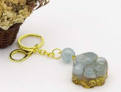 Aquamarine Lucky Crystal Cat's Claw Key-chain @ Love Paradise Series