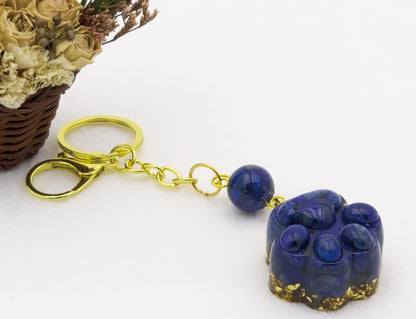 Lapis Lazuli Lucky Crystal Cat's Claw Key-chain @ Love Paradise Series