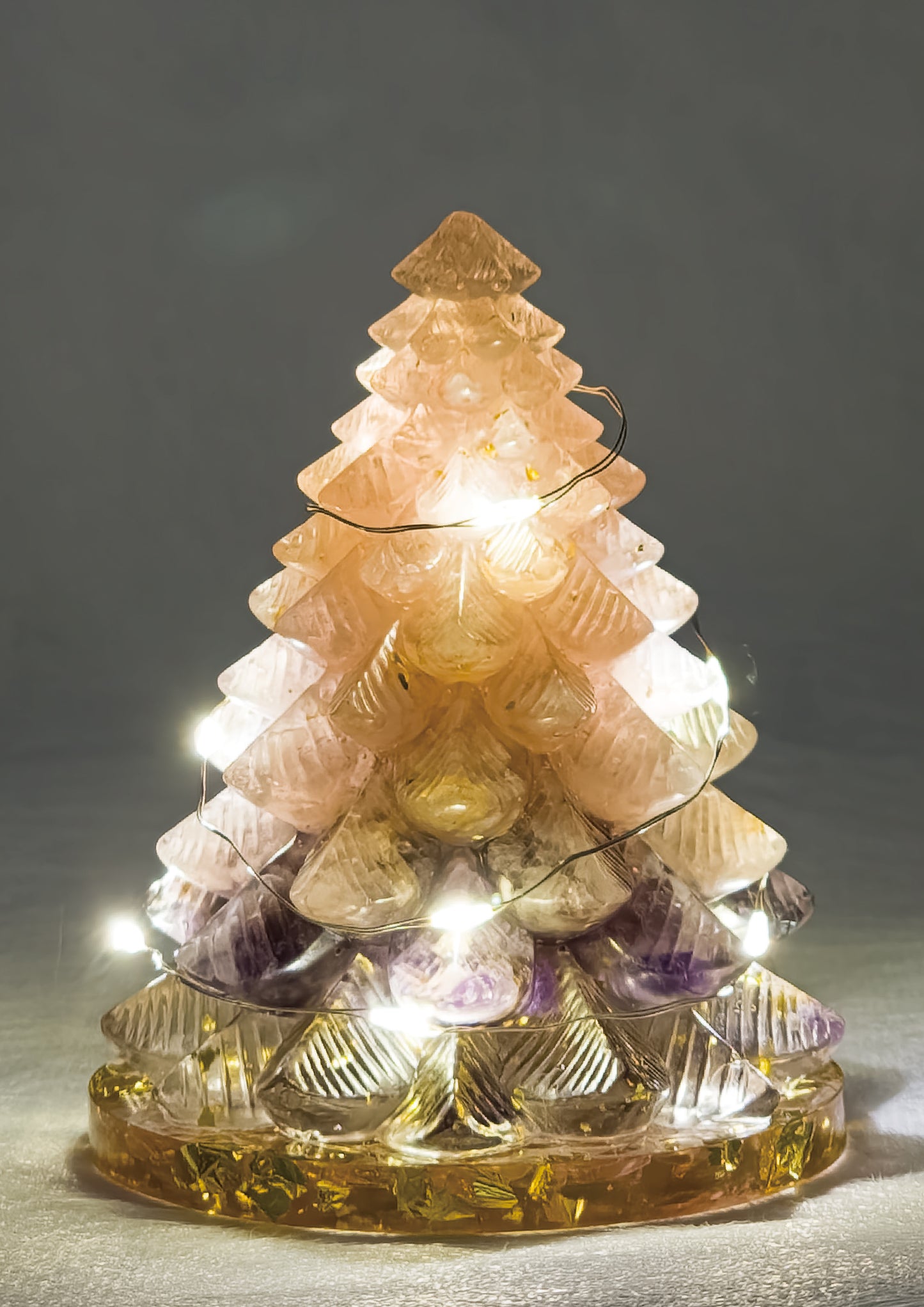 Rose quartz Amethyst Christmas Crystal Tree @ First Love Series